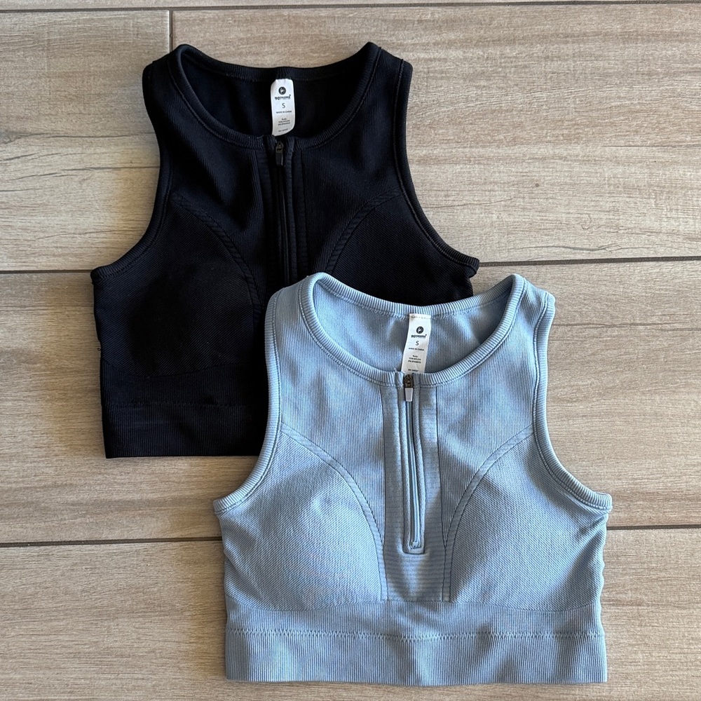 90 Degree By Reflex Zip Bra Tank - S
